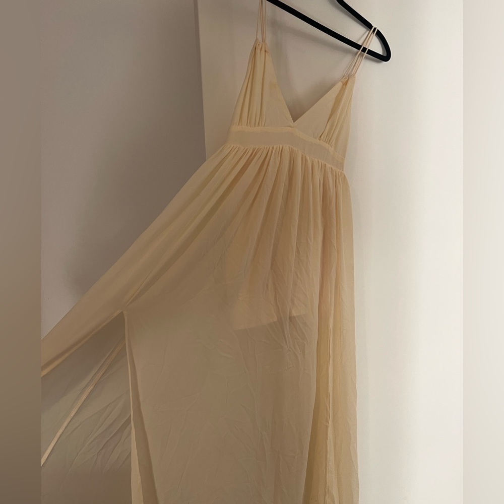 Blush bj cream slip dress
